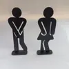 Promoção quente silhueta masculina e feminina porta de banheiro logo decorativo artesanato pingente de madeira tridimensional à prova d'água atacado transfronteiriço Amazon