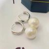 Aretes Redondos Barrocos de Plata Esterlina S925 para Mujer, Simples y Elegantes, Aretes Colgantes Geométricos de Alta Gama, Venta al por Mayor