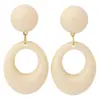 Pendientes Franceses Retro Estilo Hong Kong Blanco Cremoso Exagerados Pendientes de Pintura al Óleo Perezosa Pinza para Oreja para Mujer