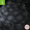 Prata Ziyun Nova requintado brilhante borla moissanite dupla camada colar moda alta sentido s925 prata clavícula cadeia