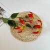 Lírio Artificial 3 Cabeças Lírio Chama Guirlanda de Alta Qualidade Lírio Decoração de Casa Restaurante Estúdio de Casamento Flor Decorativa