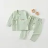 Conjunto de Ropa de Otoño para Recién Nacidos y Pantalones Largos Tipo Algodón Puro Ropa Interior para Bebé Recién Nacido Cierre de Velcro para Bebé Conjunto de Dos Piezas Abierto