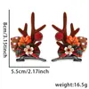 Suministros de Decoración Navideña Pasador de Astas Ambiente de Fiesta Navideña Accesorios para Fotos Lazos Rojos y Verdes Astas Marrones Accesorios para el Cabello para Vestir