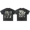 Primavera e Verão 2025 Novo Bon Jovi Retro Americano vintage Camiseta de Manga Curta Camiseta de Banda Algodão Pesado