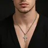 1 Pieza Moda Europea y Americana Simple Hip Hop Forma de Cruz Collar con Colgante para Hombre