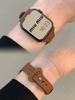 Pulseira de Couro Genuíno com Padrão de Lichia para Mulheres Adequada para Apple Watch Geração 11 S10 Toque de Alto Padrão Applewatch987Se