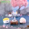 Paisaje en miniatura, creativo y lindo, con una escena de aguas termales con figuritas de gato, perro, cerdo y pato - Decoraciones y accesorios para casa de muñecas DIY