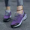 Zapatos Mecedores de Nuevo Estilo para Mujer de Primavera y Otoño con Suelas Gruesas, que Aumentan la Altura, Casuales, Antideslizantes, Transpirables, de Cuero, para Viajes, Senderismo, Zapatillas para Correr