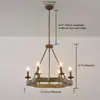 Lustre de Madeira Maciça Estilo Country Americano Transfronteiriço Retrô Francês para Sala de Estar, Sala de Jantar, Quarto, Villa, Luxo Leve LED Estilo Retrô