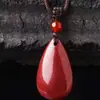 15 Colgantes Naturales de Cinabrio con Alto Contenido de Arena Dorada Púrpura Colgantes en Forma de Gota para el Año de Nacimiento, Bolsas de Bendición para el Corazón, Venta al por Mayor de Joyería