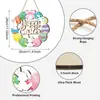 Nuevas Decoraciones de Pascua Transfronterizas: Letreros Colgantes para Puerta Principal, Coronas de Madera con Forma de Huevo para Porche de Granja Festivo, Adornos Artesanales