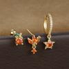 Leve Luxo Micro Incrustado com Diamante Estrelas Fivela de Orelha Parafuso Bola Punção Frutas Orelha Unhas Brincos Conjunto de 3 peças Brincos de terno