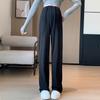 Pantalones de maternidad holgados y cómodos para mujeres de talla grande, de cintura alta, no ajustados, fluidos, de pierna recta, casuales, transpirables, versátiles, pantalones largos de maternidad