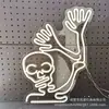 Luz de Neón LED Halloween Calavera Saludando Tablero Trasero Fantasma Murciélago Decoración de Ambiente para Fiesta Luz Nocturna