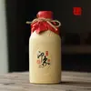 Garrafa de Vinho de Cerâmica Garrafa Vazia Recipiente para Bebida Uma Catty Jarra de Vinho de Cerâmica de Barro Antiga Jarra de Vinho Selada Doméstica Jarra de Vinho de Adega Garrafa de Vinho