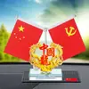 Adornos para coche perfume para coche consola central bandera nacional de alta gama creativo oficina escritorio bandera roja pequeña suministros de decoración interior de coche