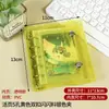 Cuaderno de hojas sueltas A8 mini con doble aro de 3 pulgadas, con purpurina, de celebridad, de cuadrícula simple, de 5 agujeros, álbum de tarjetas transparente de PVC