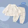 Outono e Inverno Novos Pijamas Infantis Roupas de Casa Conjunto Pai e Filho Menina Doce Fofo Renda Crianças Médias e Grandes Estilo Princesa
