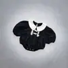 Macacão Longo Estilo Hepburn para Meninas Outono 2026 Roupas de Bebê para Meninas, Macacão de Algodão Elegante com Gola Peter Pan