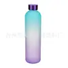 Copo de plástico de 1000ml Copo Espacial Grande Capacidade Gradiente Fosco Copo de Água Tampa de Cobre Puro Tritan Tampa de Aço Inoxidável