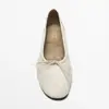 Bailarinas planas de piel de oveja con punta redonda y lazo, zapatos de tacón grueso tipo abuela para mujer, tacones altos sin cordones, zapatos Mary Jane para mujer