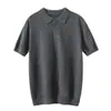 Suéter de Cachemira para Hombre con Cuello Polo, Nuevo para Primavera y Otoño 2026, Suéter Pulóver de Capa Base Casual de Negocios para Hombre de Mediana Edad con Mangas Cortas