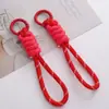 Chaveiro com Padrão de Liga de Poliéster Espesso e Nós, Argola de Chaveiro, Pingente de Chaveiro DIY Feito à Mão, Acessórios de Joalheria