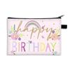 Bolsa de Monedas Grande Feliz Cumpleaños para Mujer 2025 Nueva Urbana Simple Bolsa de Almacenamiento para Cosméticos