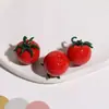 Zhentu Divertido e Fofo Mini Tomate Vegetal Simulado Pingente de Resina 3D Brincos e Acessórios de Cabelo DIY