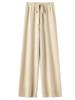 Invierno Lana Completa 100 Lana Pura Pantalones de Pierna Ancha para Mujer Cintura Media Dape Adelgazantes Casuales Rectos Cachemira Pantalones Tejidos