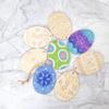 Adornos colgantes decorativos para fiesta de Pascua 2023, huevo de Pascua de madera para niños, pintado a mano, con virutas de madera pintadas a mano para bebé.
