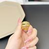 Anillo de oro francés antiguo de Vietnam no se decolora por mucho tiempo abierto liso aleación de cobre anillo liso oro de imitación anillo para amantes hombres y mujeres