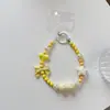 Chica Coreana Colorido Chapado Eléctrico Lazo Portátil Ins Funda para Teléfono Móvil Cadena Colgante Accesorios Llavero Cadena de Perlas