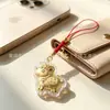 Chaveiro Ovelhinha Corrente de Celular Pingente Desenho Animado Criativo Ovelha do Zodíaco Folha de Ouro Alça de Mão Pequeno Presente para Promoção