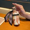 Bolsa de monedas creativa estilo nacional moda cubo pequeña transparente flor portátil para auriculares boca sobre rojo colgante para llave de coche