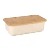Caja de Pan Grande con Tapa de Bambú Conservación de Pan Bolsa para Tostadas Baguette Caja de Almacenamiento para Repostería Caja de Almacenamiento de Plástico para Exteriores Cuadrada