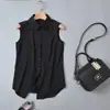 Gola falsa Nova camisa sem mangas plus size Roupa de trabalho feminina camisa de chiffon versátil camisa colete preto e branco camisa básica
