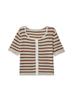 EVERTRUE 2024 Verano Estilo Coreano Nueva Camiseta de Rayas para Mujer Suelta Manga Corta Tencel Cárdigan Top 65336