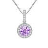 Collar de Mujer Zhenrong Chapado en Platino 18K Europeo y Americano Diamante Mosan Quilate Lujo Halo Colgante de Piedra de Color Redonda