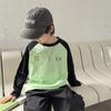 Camiseta de Manga Larga Estilosa de Algodón Puro Estilo Raglán para Niños, Nueva Colección Primavera y Otoño 2026 de Haima, Ropa Estilo Coreano para Niños