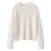 Suéter de punto redondo de hilo floral de terciopelo suave, tejido de punto de nuevo estilo, top casual de cachemira calado