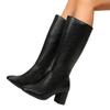 Amazon 2025 Nuevas Botas de Exportación Transfronteriza Otoño e Invierno Botas de Media Caña para Mujer Punta Fina Tacón Grueso Tacón Alto Botas de Jinete Talla Europea