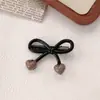 Nuevo Pasador Retro de Corazón con Lazo para Niñas con Cabello Cortado, Pinza de Perla para Flequillo, Pasador, Dulce Accesorio para el Cabello de Pinza Lateral