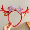 Chifres de Rena de Natal Transfronteiriços Decoração de Árvore Pequena Presilha de Cabelo de Natal Pelúcia Fofa Adereço de Cabeça para Festa de Feriado Acessórios de Cabelo para Meninas