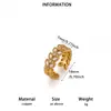 Anillo Abierto Minimalista de Moda con Incrustaciones de Circonita y Cuentas de Línea Geométrica Anillo de Flor y Hoja de Lujo Ligero Venta al por Mayor