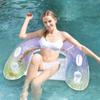 Novo Flutuador de Água Transfronteiriço Adulto Estampa de Folhas Cadeira Lounge com Orifício para Água Cama Flutuante Festa na Piscina Flutuador Inflável