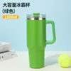 Taza de Coche de 40 oz Generación 40oz Taza Aislada de Acero Inoxidable 304 con Asa Taza Enfriadora de Hielo para Deportes al Aire Libre Taza con Popote