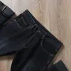 Otoño e Invierno Europeo Gruesos para Hombre Pierna Recta Pequeña Moda Elegantes Lujo Ligero Suaves Azul Oscuro Gama Alta Ligeramente Elásticos Jeans