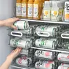 Geladeira Armazenamento de Bebidas Prateleira de Armazenamento Auto-rolante de Camada Dupla Latas de Cerveja Pet Refrigerante Coke Aumentar Número