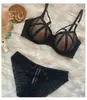 Conjunto de Lingerie de Comércio Exterior com Suporte de Aro, Sutiã Push-Up, Top Fino e Calcinha Grossa, Renda Vazada, Alças Confortáveis, Conjunto de Sutiã Sexy
